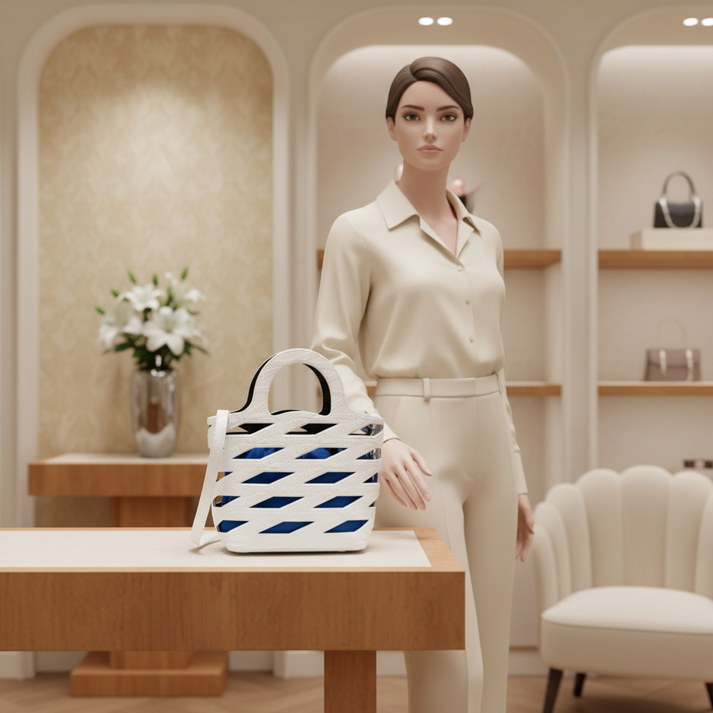 Balenciaga Neo Basket 630708 Women's Patent Leather,Nylon Handbag,Shoulder Bag Blue,White