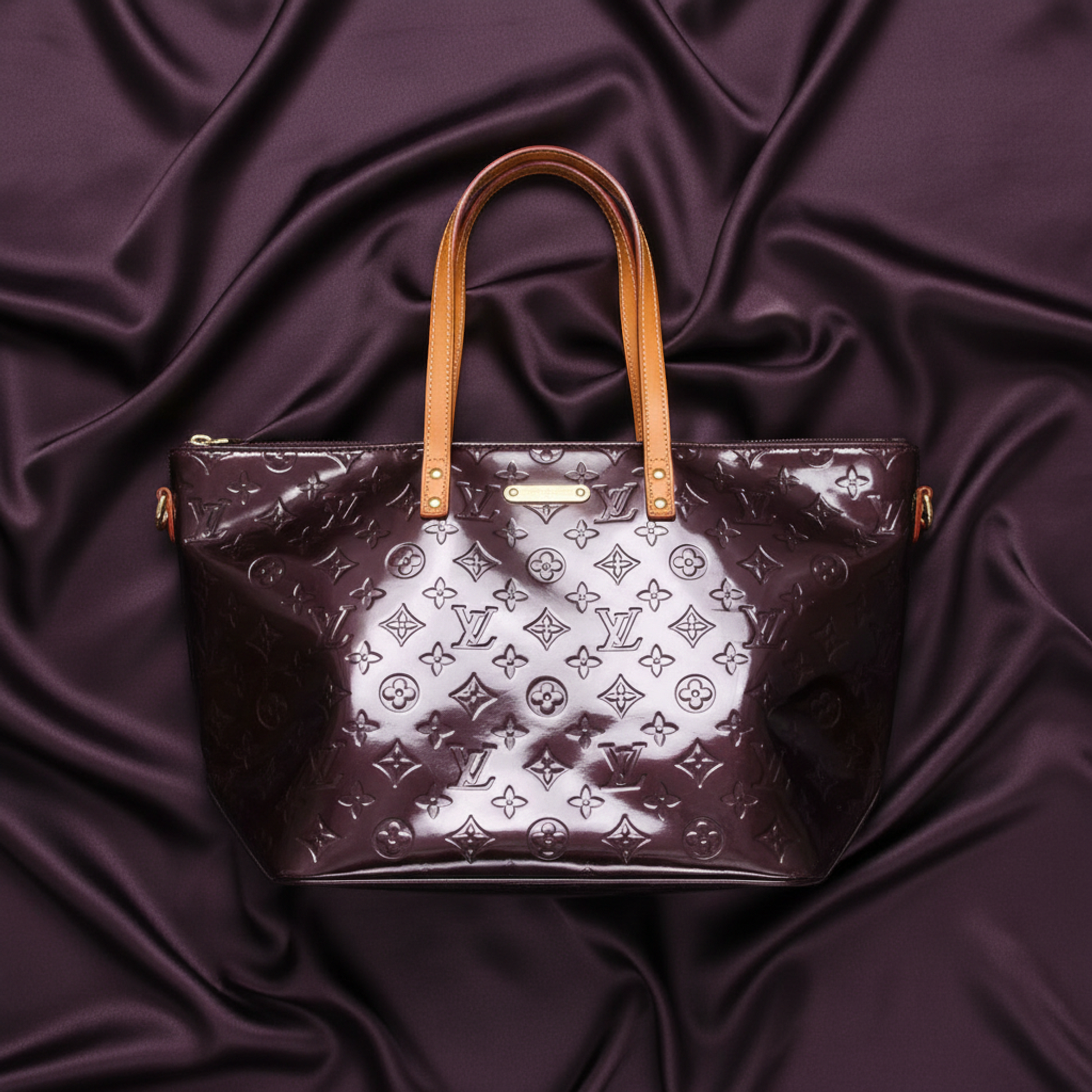 Louis Vuitton Monogram Vernis Bellevue GM M93589 Women's Shoulder Bag Amarante