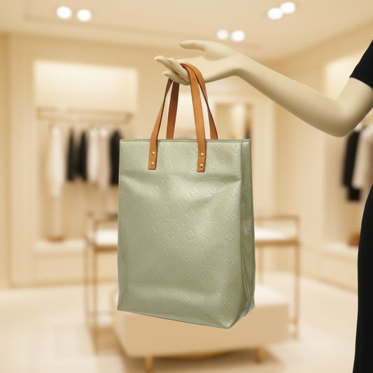 Louis Vuitton Monogram Vernis Reade MM M91142 Women's Tote Bag Gris