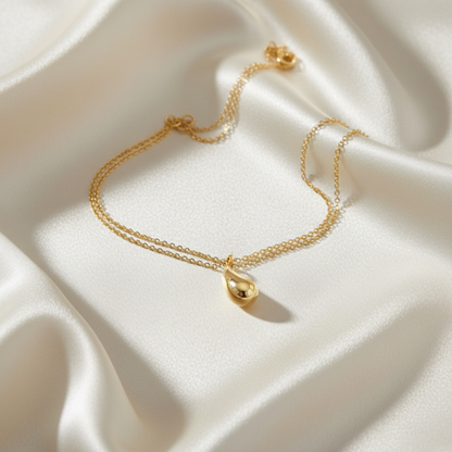 Tiffany Teardrop Necklace Yellow Gold (18K) No Stone Men,Women Fashion Pendant Necklace (Gold)