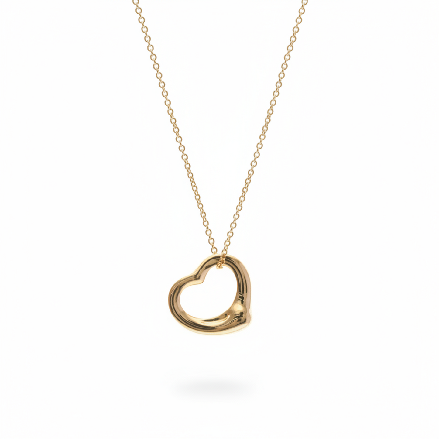 Tiffany Open Heart Pink Gold (18K) No Stone Men,Women Fashion Pendant Necklace (Pink Gold)