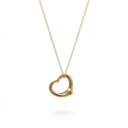 Tiffany Open Heart Pink Gold (18K) No Stone Men,Women Fashion Pendant Necklace (Pink Gold)