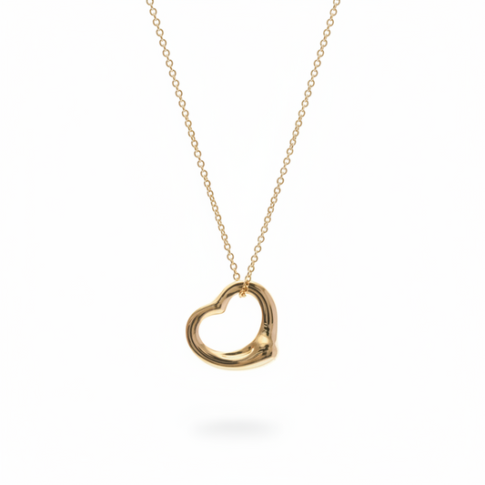 Tiffany Open Heart Pink Gold (18K) No Stone Men,Women Fashion Pendant Necklace (Pink Gold)