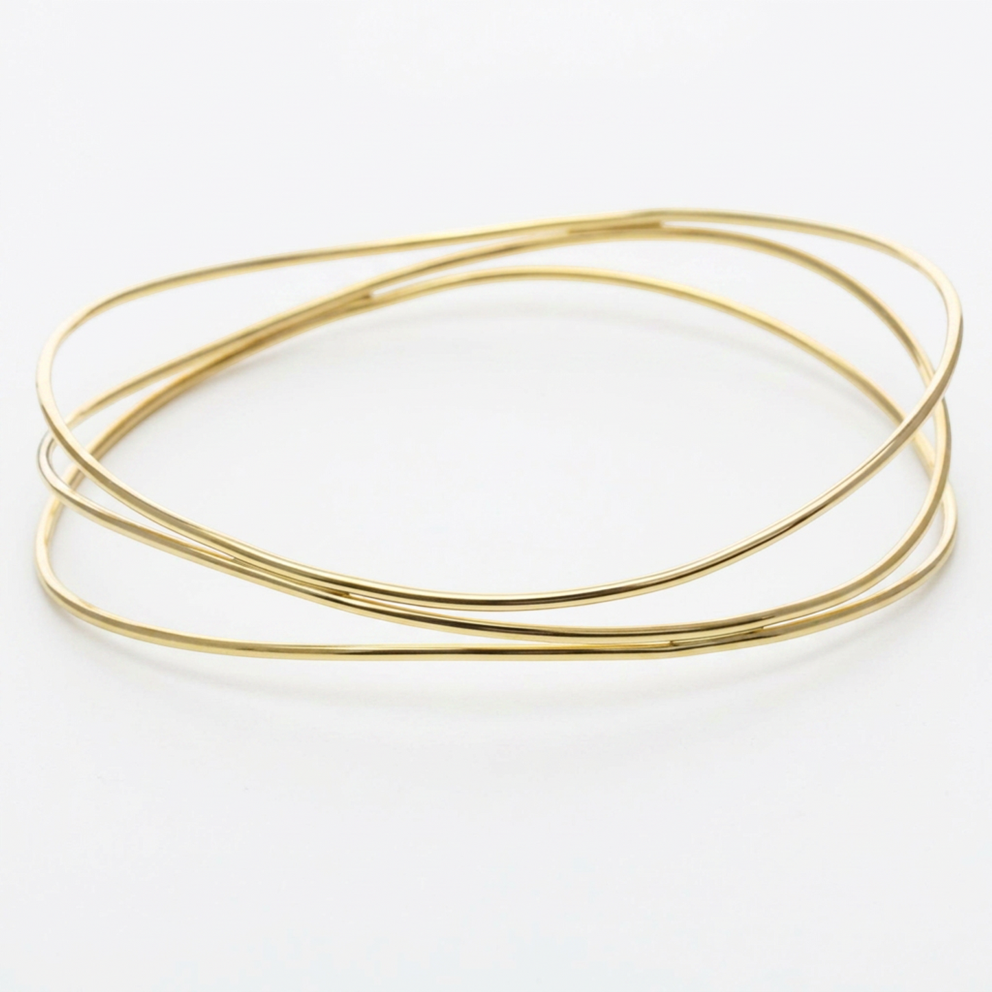 Tiffany Wave 3 Row Bracelet Yellow Gold (18K) No Stone Men,Women Necklace