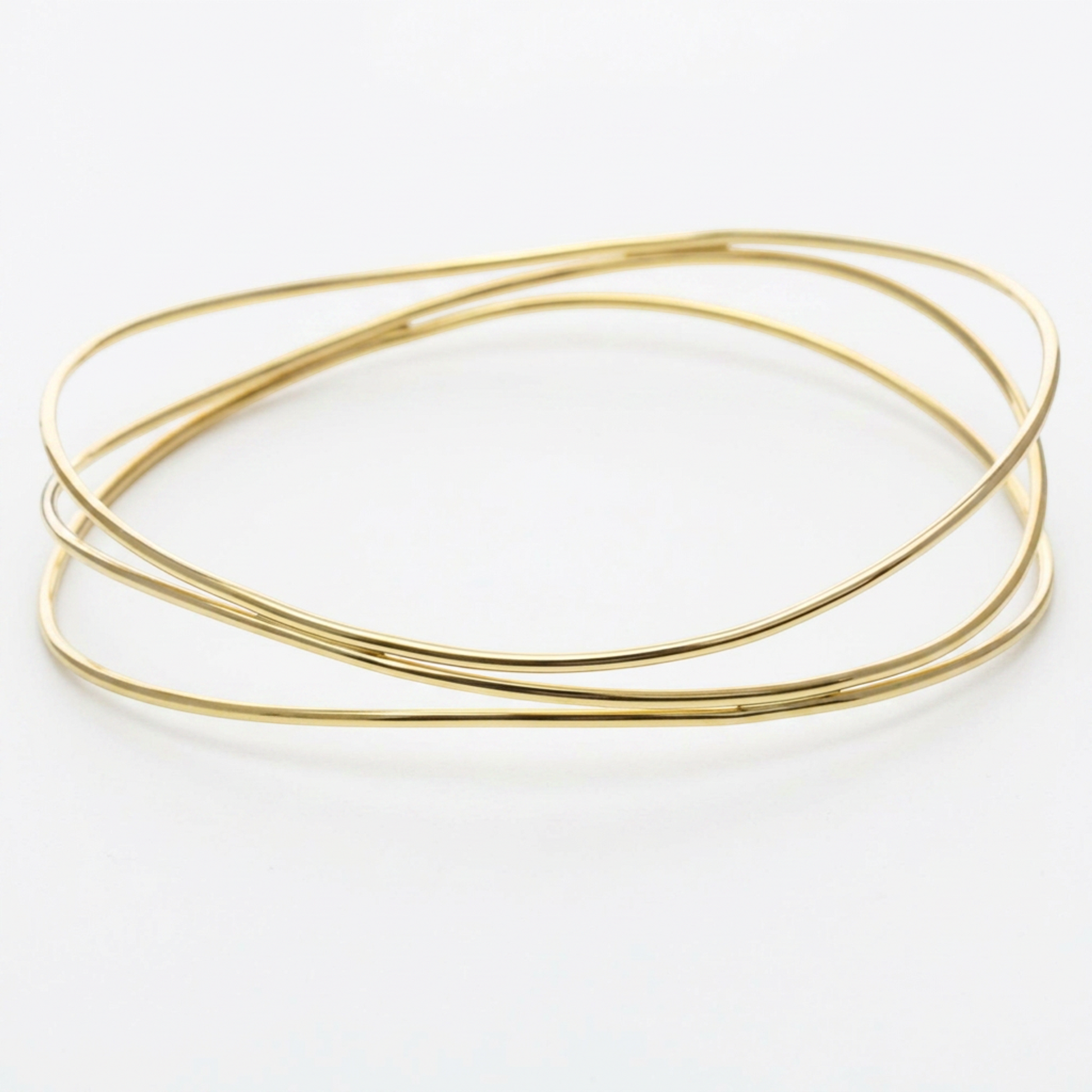 Tiffany Wave 3 Row Bracelet Yellow Gold (18K) No Stone Men,Women Necklace