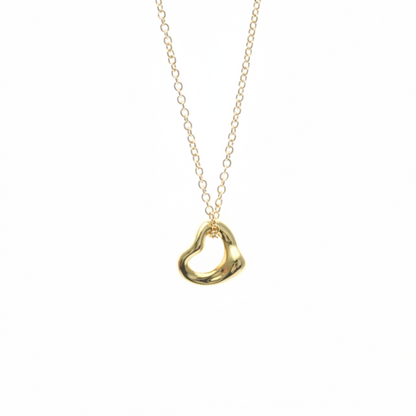 Tiffany Open Heart Extra Mini Necklace Pink Gold (18K) No Stone Men,Women Fashion Pendant Necklace (Pink Gold)