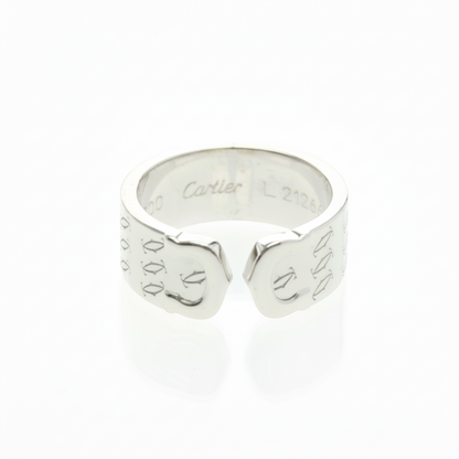 Cartier C2 Happy Birthday Limited Edition Ring White Gold (18K) Fashion No Stone Band Ring Silver