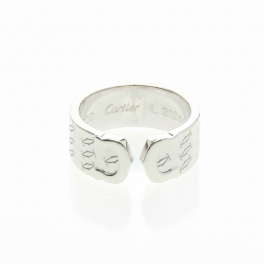 Cartier C2 Happy Birthday Limited Edition Ring White Gold (18K) Fashion No Stone Band Ring Silver