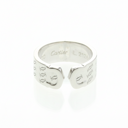 Cartier C2 Happy Birthday Limited Edition Ring White Gold (18K) Fashion No Stone Band Ring Silver