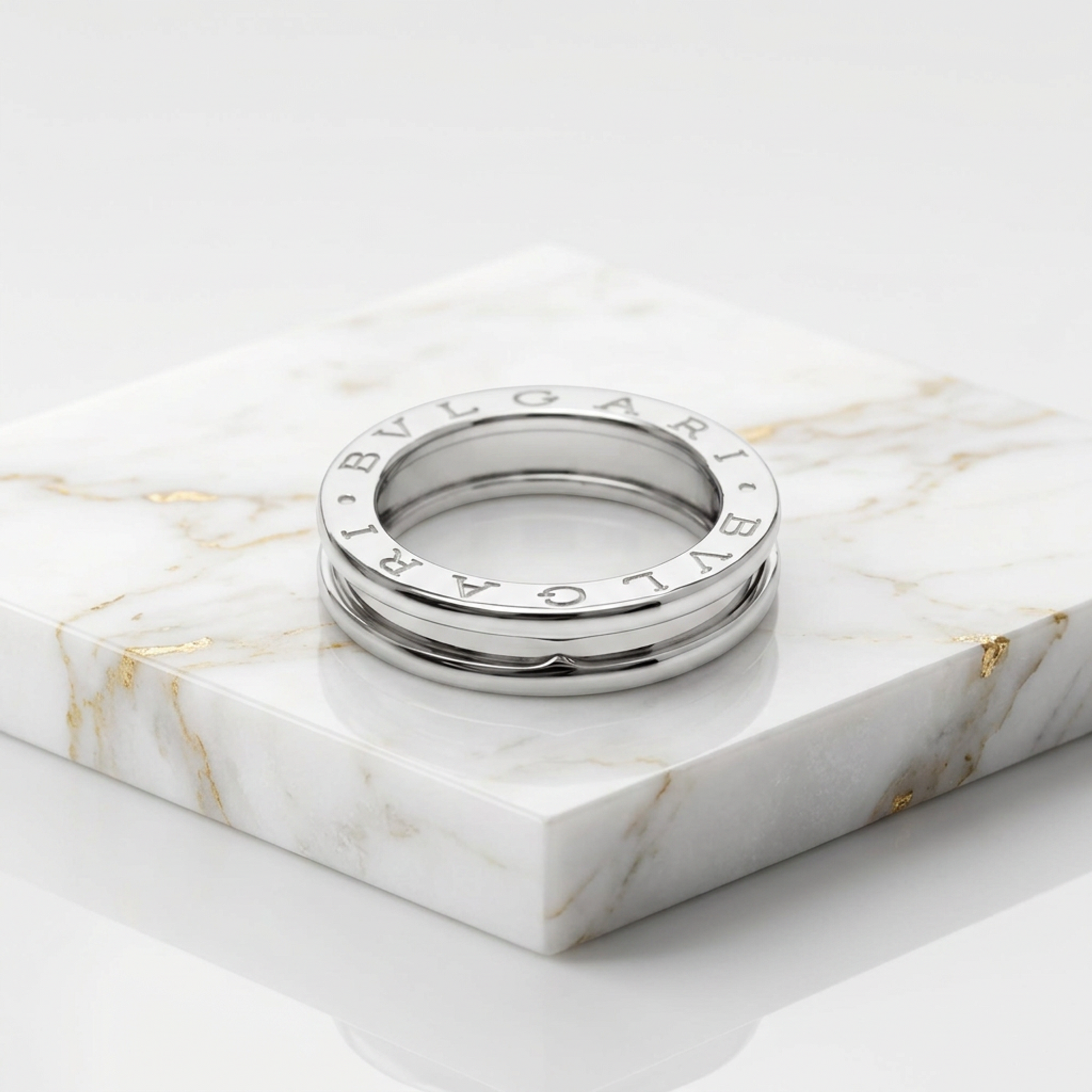 Bvlgari B.zero1 White Gold (18K) Fashion No Stone Band Ring Silver