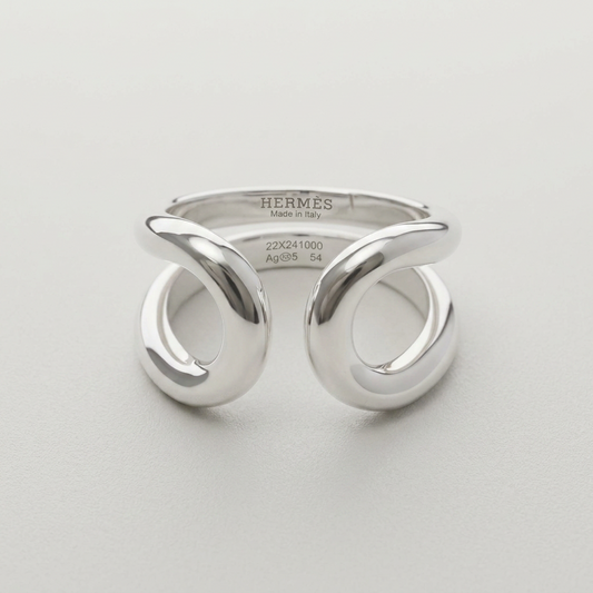 Hermes Lima Ring Silver 925 Fashion No Stone Band Ring Silver