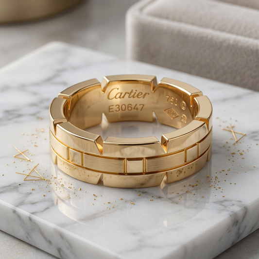 Cartier Tank Française Ring Pink Gold (18K) Fashion No Stone Band Ring Pink Gold