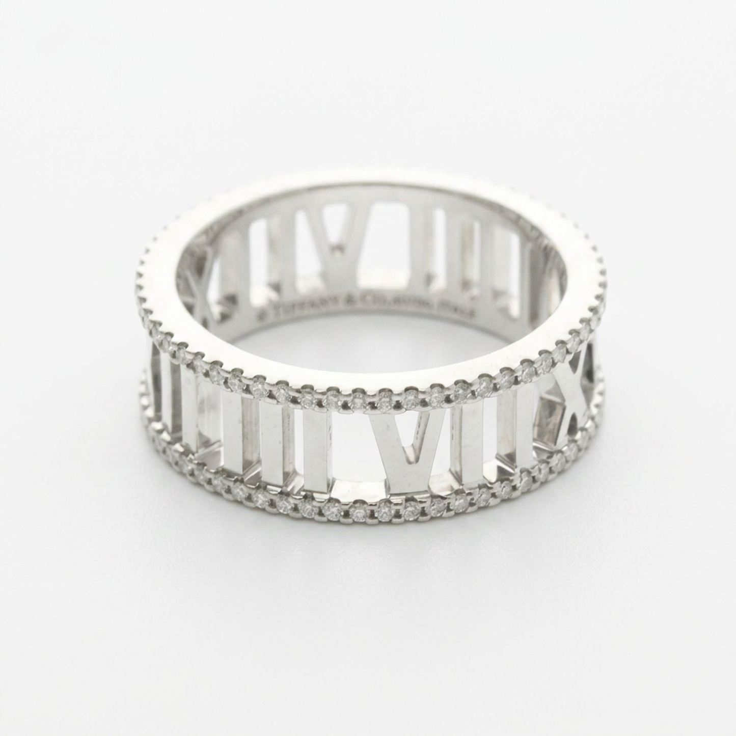 Tiffany Open Atlas Diamond Ring White Gold (18K) Fashion Diamond Band Ring Silver