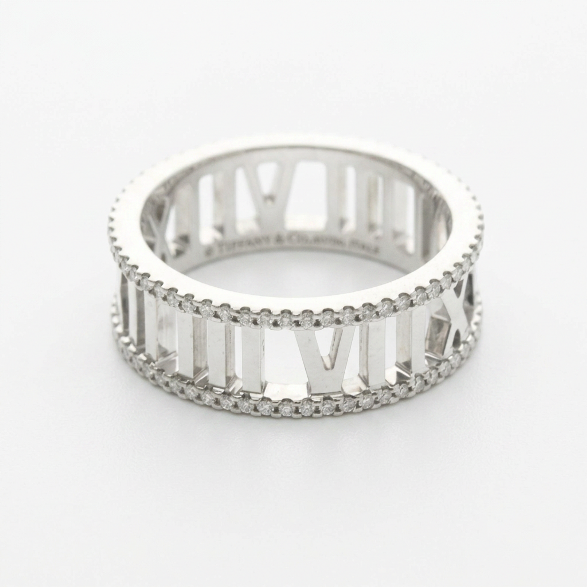Tiffany Open Atlas Diamond Ring White Gold (18K) Fashion Diamond Band Ring Silver