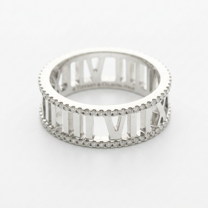 Tiffany Open Atlas Diamond Ring White Gold (18K) Fashion Diamond Band Ring Silver