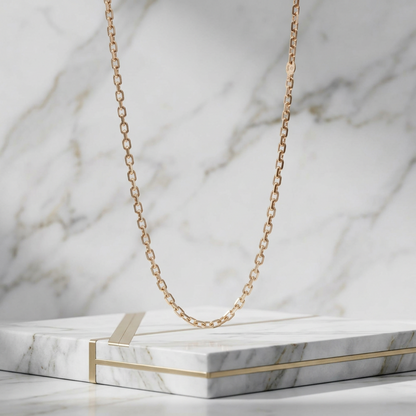 Van Cleef & Arpels Forsa Chain Necklace Pink Gold (18K) No Stone Men,Women Fashion Neck Chain (Pink Gold)