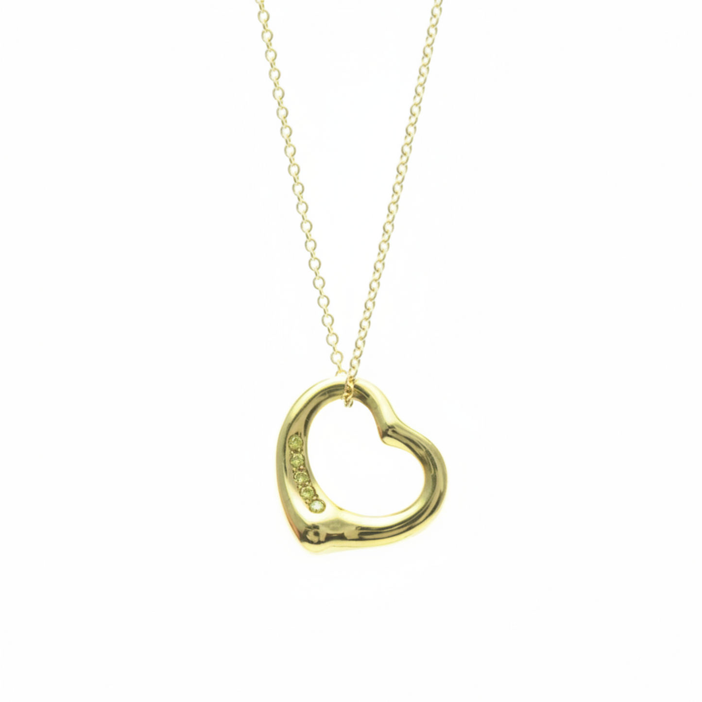 Tiffany Open Heart Yellow Gold (18K) Diamond Men,Women Fashion Pendant Necklace (Gold)