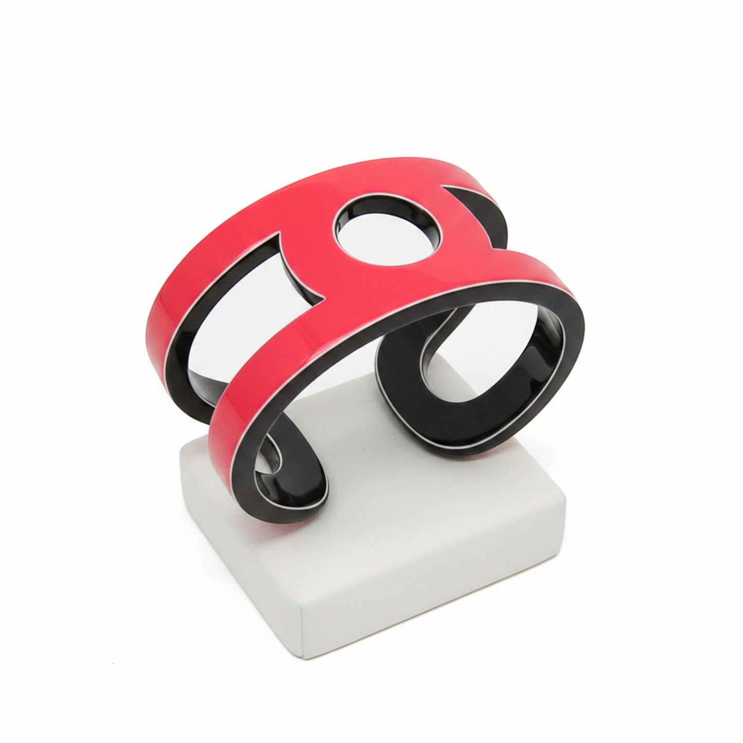 Hermes Variation Lacquer,Wood Bangle Brown,Pink