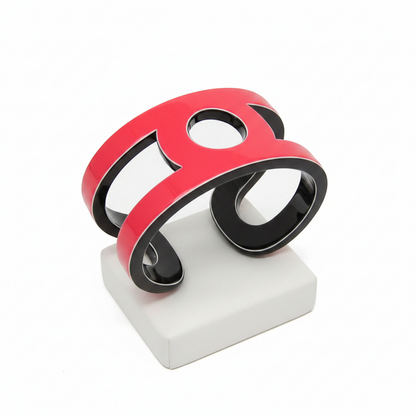 Hermes Variation Lacquer,Wood Bangle Brown,Pink