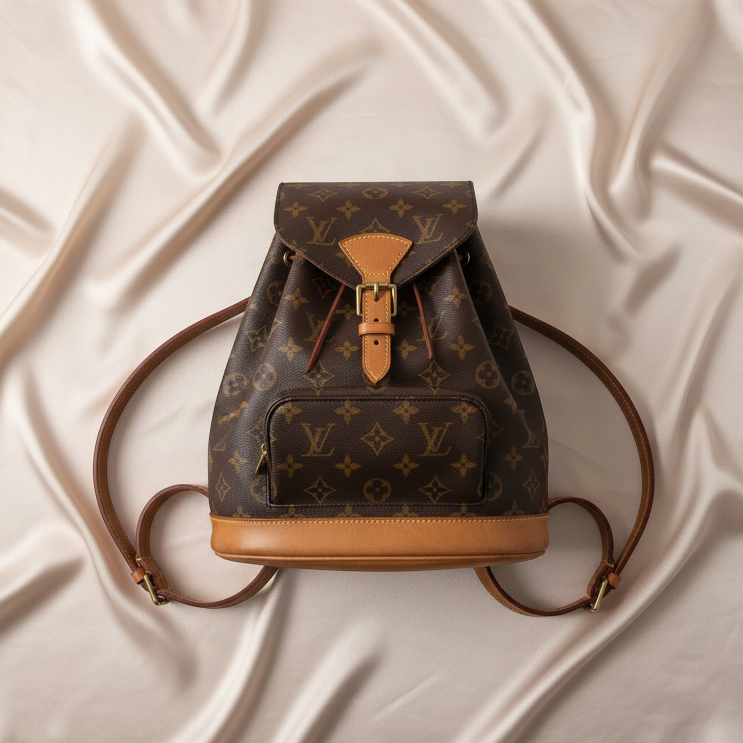 Louis Vuitton Monogram Montsouris MM M51136 Women's Backpack Brown