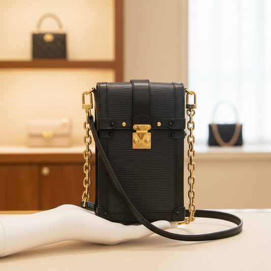 Louis Vuitton Epi Trunk Vertical M67871 Women's Shoulder Bag Black