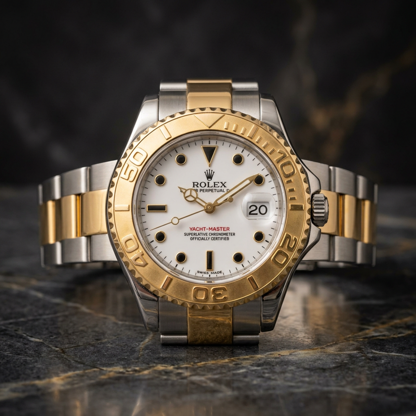 ROLEX Yacht-Master A Serial 18K Yellow Gold Steel Automatic Unisex Watch168623