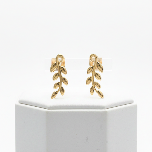 Tiffany Olive Leaf Earrings No Stone Pink Gold (18K) Stud Earrings Pink Gold