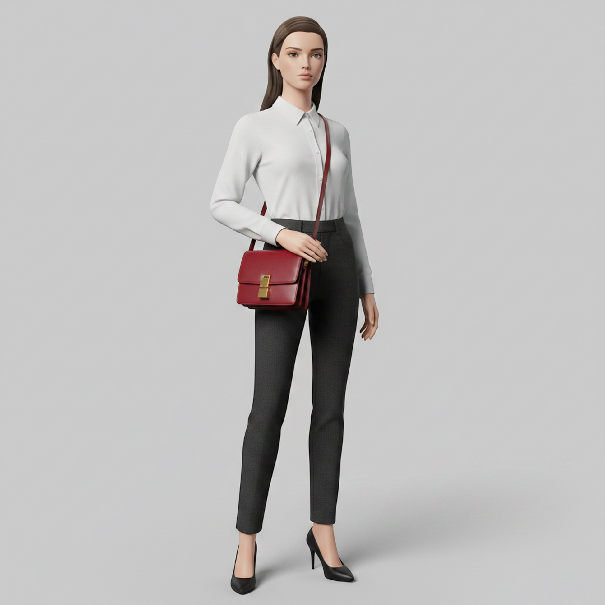 Celine Classic Box Women's Leather Shoulder Bag Red Color