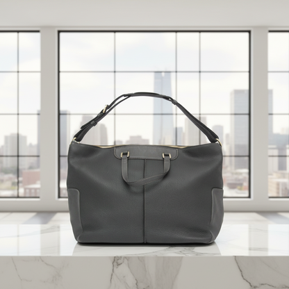 Tod's 2-way Bag Men,Women Leather Handbag,Shoulder Bag Dark Gray