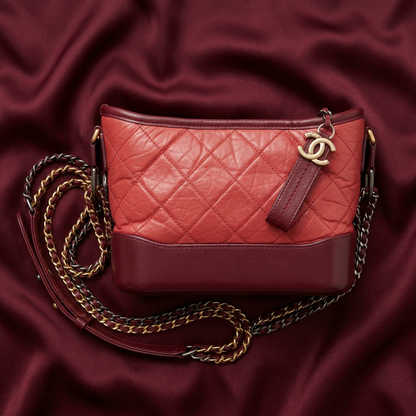 Chanel Gabriel De Chanel Small Women's Leather Shoulder Bag Pink,Wine