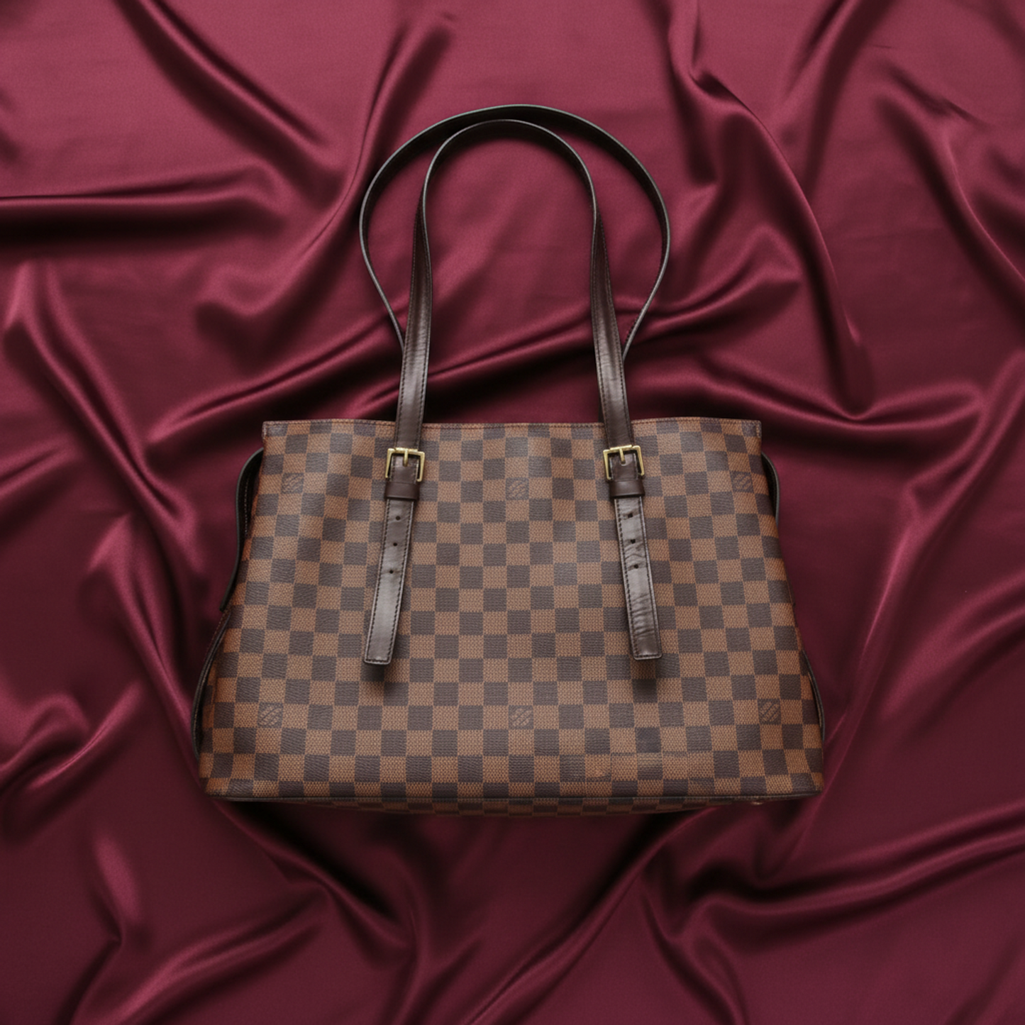 Louis Vuitton Damier Chelsea N51119 Women's Shoulder Bag Brown,Ebene