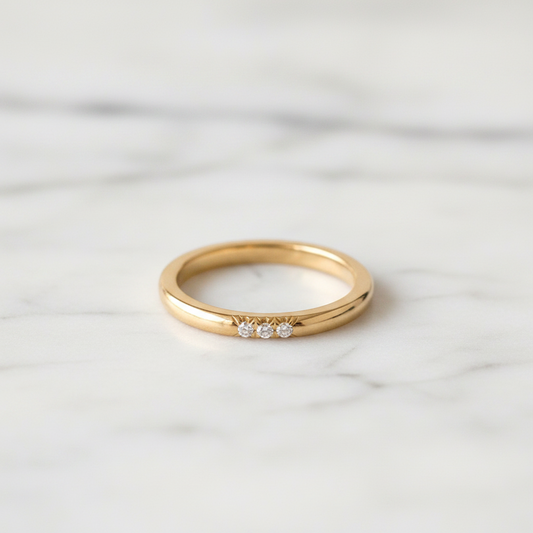 Tiffany Forever Ring 3P Diamond Pink Gold (18K) Fashion Diamond Band Ring Pink Gold