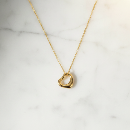 Tiffany Open Heart Pink Gold (18K) No Stone Men,Women Fashion Pendant Necklace (Pink Gold)