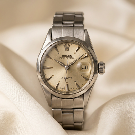ROLEX Oyster Perpetual Date 6516 Steel Automatic Ladies Watch Vintage