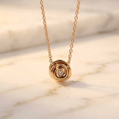 Christian Dior Rose Dior Couture Diamond Necklace Pink Gold (18K) Diamond Women,Men Fashion Pendant Necklace (Pink Gold)