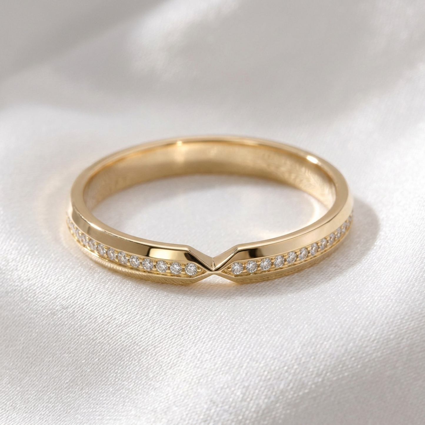 Tiffany Nesting Narrow Diamond Ring Pink Gold (18K) Fashion Diamond Band Ring Pink Gold