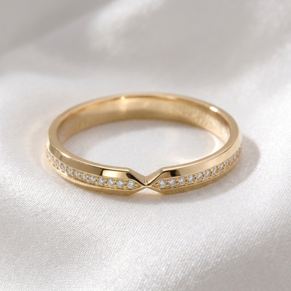Tiffany Nesting Narrow Diamond Ring Pink Gold (18K) Fashion Diamond Band Ring Pink Gold