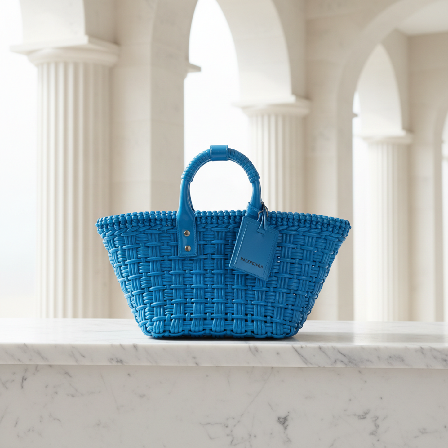 Balenciaga Bistro XS 671342 Women's Leather Handbag,Shoulder Bag Blue