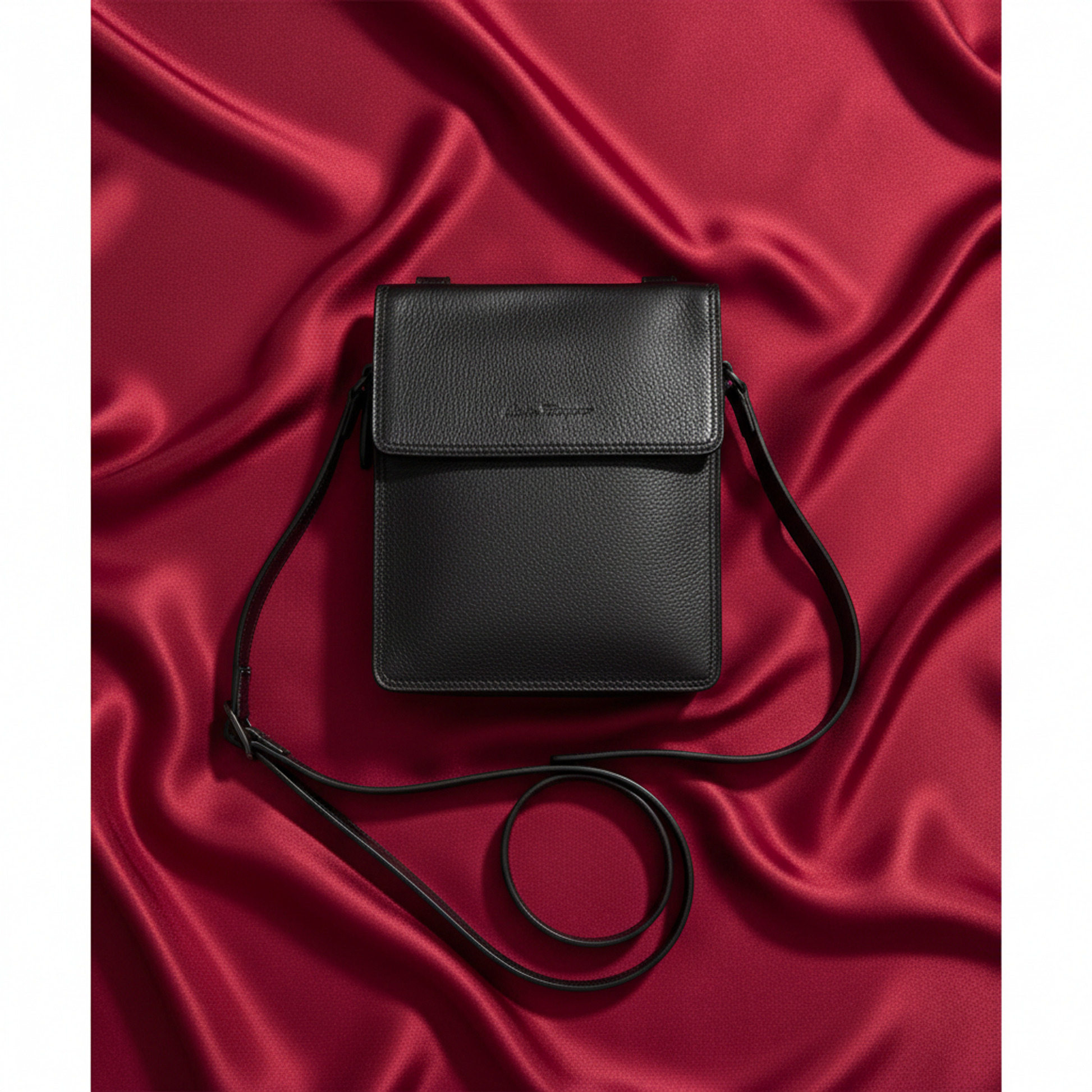 Salvatore Ferragamo Bi-fold Storage Bag FZ-24 A392 Men,Women Leather,Nylon Shoulder Bag,Tote Bag Black