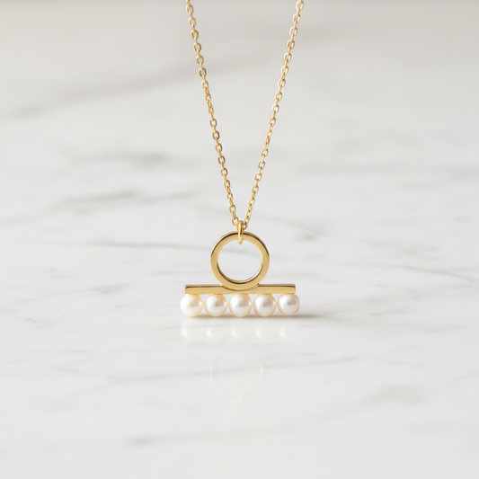 Tasaki Balance Petite Necklace Yellow Gold (18K) Pearl Men,Women Fashion Pendant Necklace (Gold)