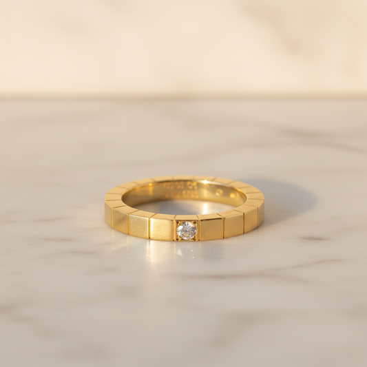Cartier Lanieres Yellow Gold (18K) Fashion Diamond Band Ring Gold