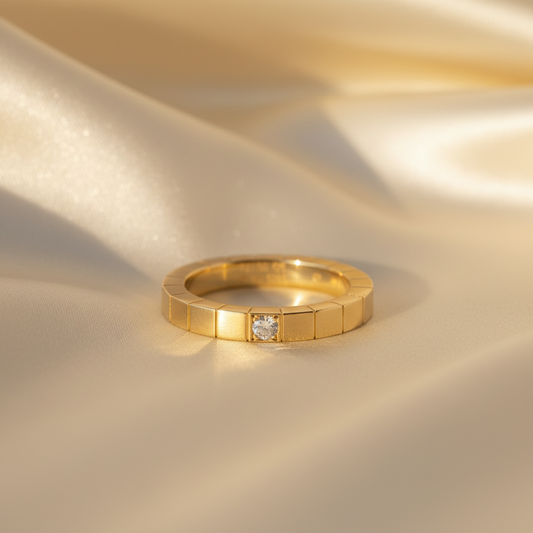 Cartier Lanieres Yellow Gold (18K) Fashion Diamond Band Ring Gold