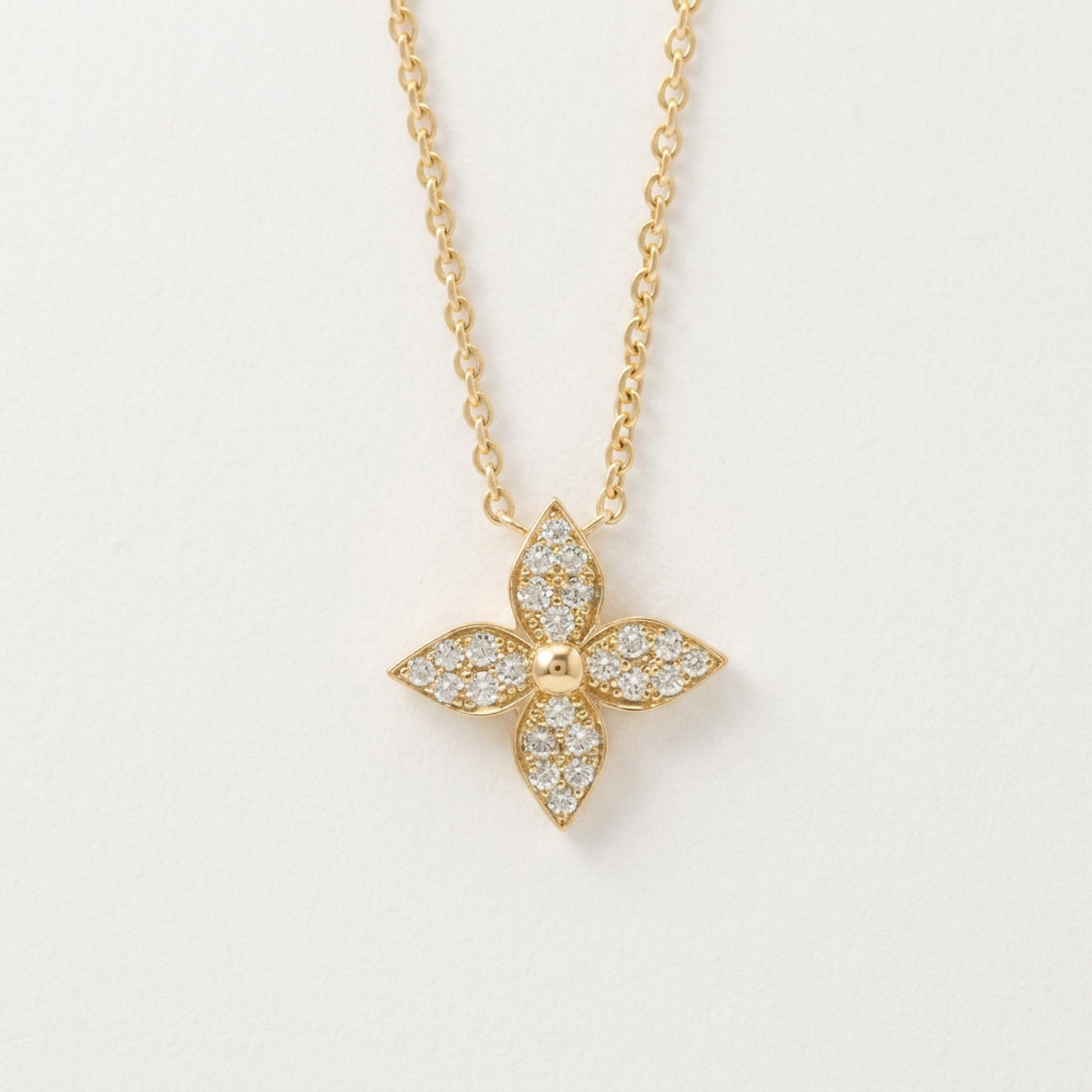 Louis Vuitton Pendant Star Blossom Diamond Necklace Q93522 Pink Gold (18K) Diamond Men,Women Fashion Pendant Necklace (Pink Gold)