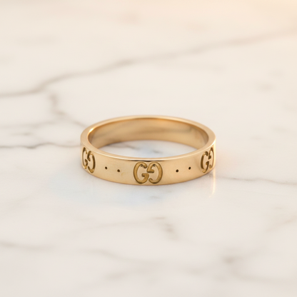 Gucci Icon Pink Gold (18K) Fashion No Stone Band Ring Pink Gold