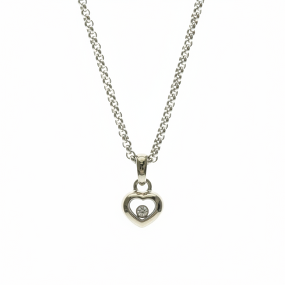 Chopard Happy Diamond Necklace 79/4854 White Gold (18K) Diamond Men,Women Fashion Pendant Necklace (Silver)