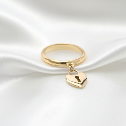 Tiffany Heart Lock Ring Pink Gold (18K) Fashion No Stone Band Ring Pink Gold