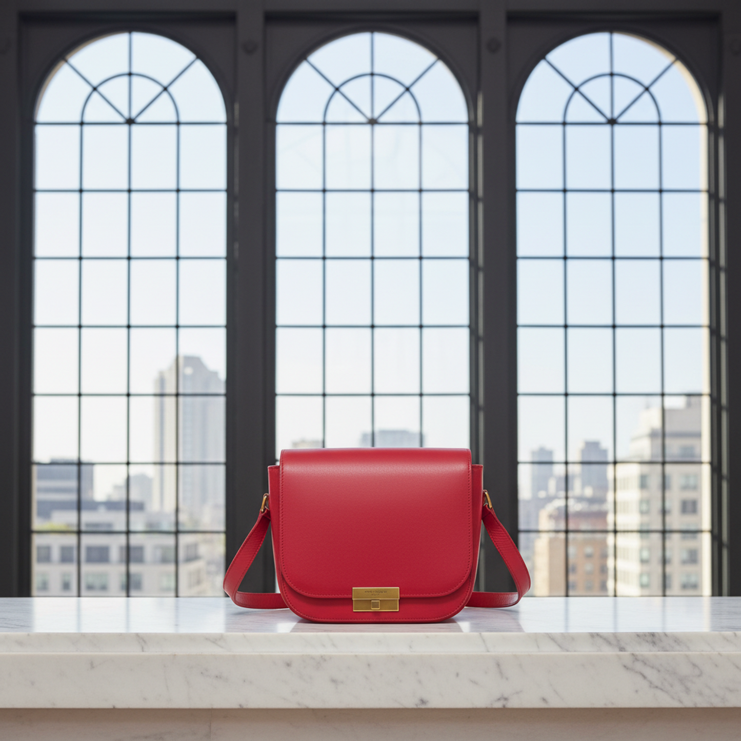 Yves Saint Laurent Betty 532985 Women's Leather Shoulder Bag Red Color
