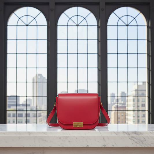 Yves Saint Laurent Betty 532985 Women's Leather Shoulder Bag Red Color