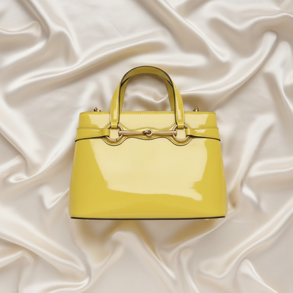 Gucci Horsebit CHINA EXCLUSIVE 371925 Women's Patent Leather Handbag,Shoulder Bag Yellow