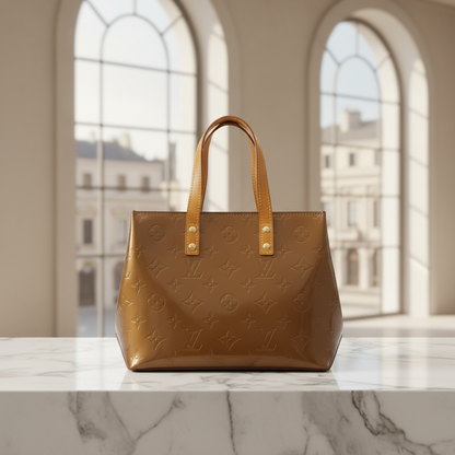 Louis Vuitton Monogram Vernis Reade PM M91146 Women's Handbag Bronze